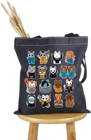 PWHAOO Horror Movie Inspired Gift Cat Horror Tote Bag Horror Fan Handbag Cosplay Merch