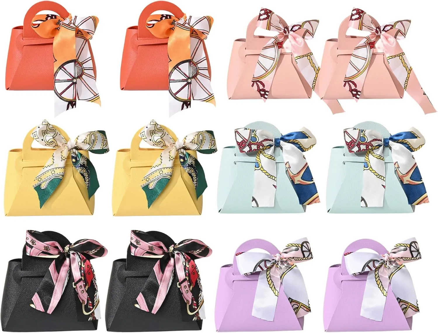 qczoyp 12 Pack Leather Gift Bags: Reusable Candy Gift Bags with Handles, Party Favor Bags for Weddings, Baby Showers, Birthday, Weddings,Christmas, Halloween (A5)