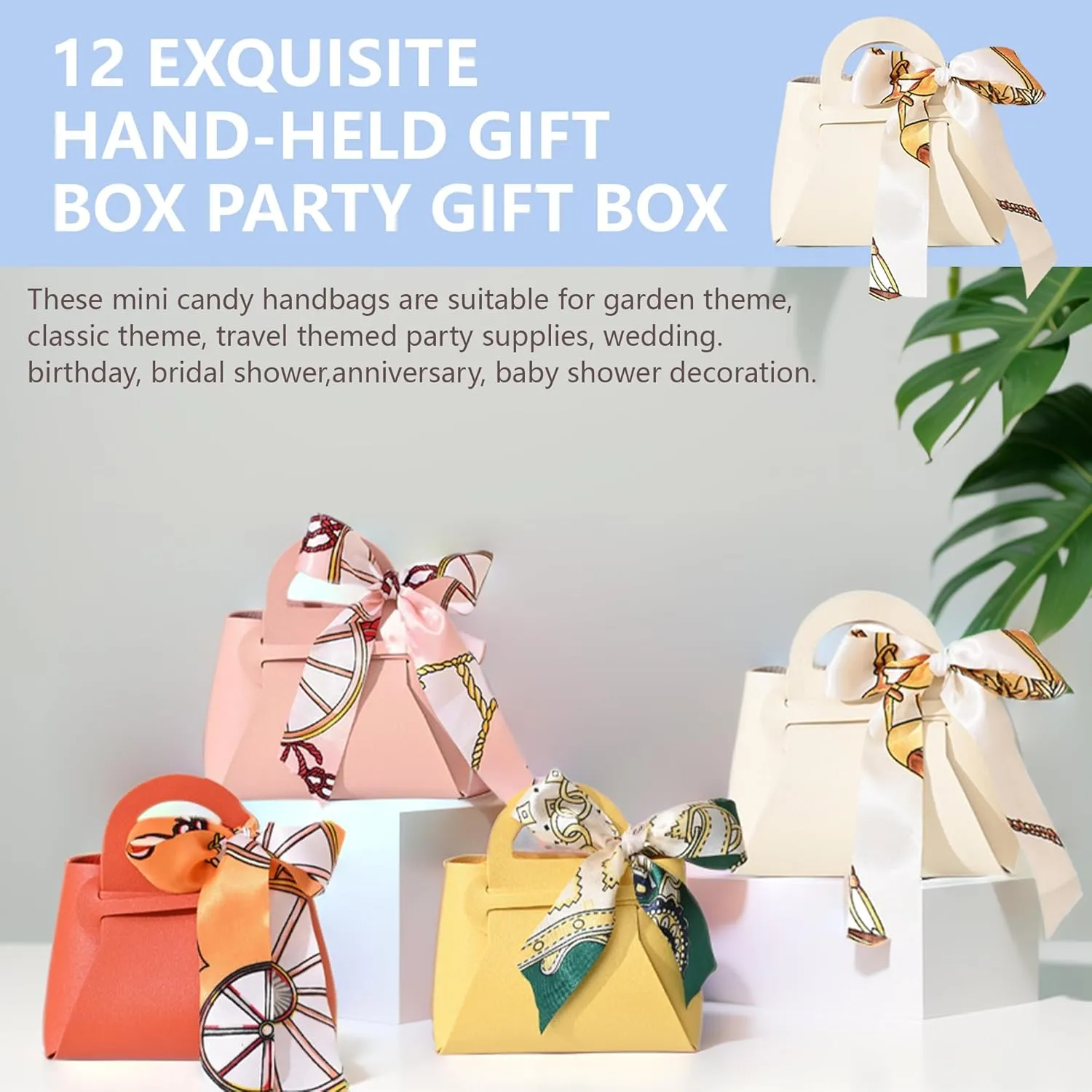 qczoyp 12 Pack Leather Gift Bags: Reusable Candy Gift Bags with Handles, Party Favor Bags for Weddings, Baby Showers, Birthday, Weddings,Christmas, Halloween (A5)