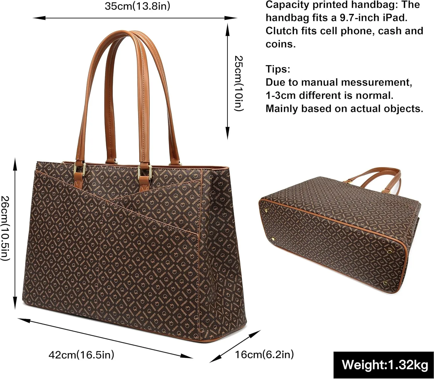Queenoris Tote Bag for Women, 15.6 inch Laptop Large Capacity Top Handle Handbag Work Bags Computer Bag Office Briefcase