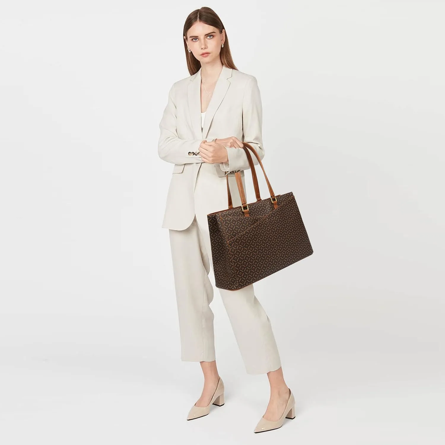 Queenoris Tote Bag for Women, 15.6 inch Laptop Large Capacity Top Handle Handbag Work Bags Computer Bag Office Briefcase