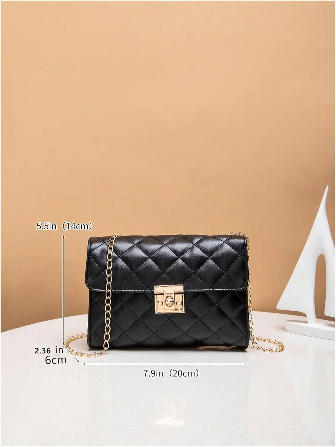 QWINEE Geometric Pattern Square Bag Crossbody Bag Solid Shoulder Bag Shopping Work Handbags Ladies Shoulder Totes Bag