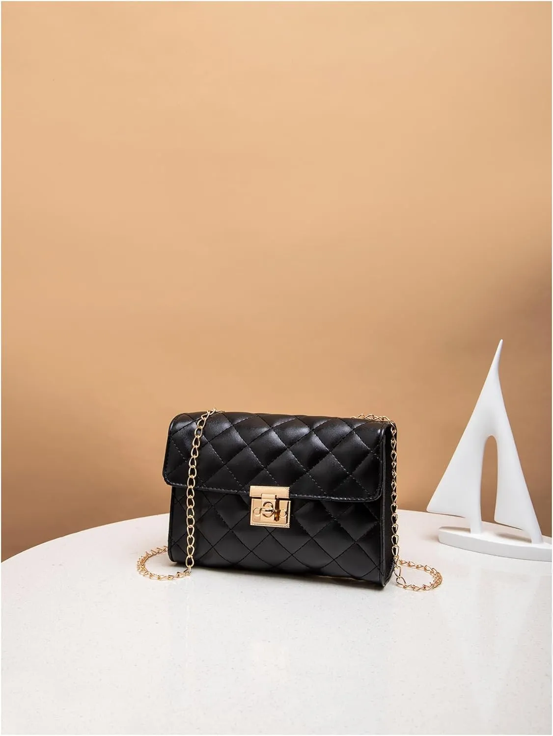 QWINEE Geometric Pattern Square Bag Crossbody Bag Solid Shoulder Bag Shopping Work Handbags Ladies Shoulder Totes Bag