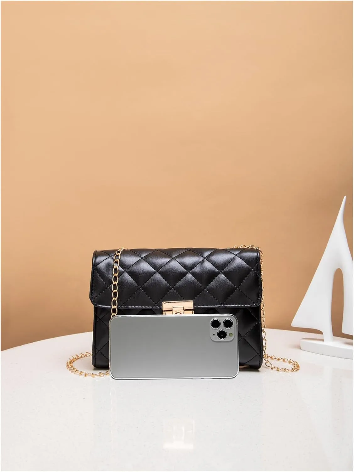 QWINEE Geometric Pattern Square Bag Crossbody Bag Solid Shoulder Bag Shopping Work Handbags Ladies Shoulder Totes Bag