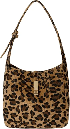 QWINEE Women's Y2K Leopard Print Satchel Handbag Clutch Purse Cheetah Print Underarm Shoulder Bags
