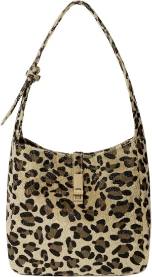 QWINEE Women's Y2K Leopard Print Satchel Handbag Clutch Purse Cheetah Print Underarm Shoulder Bags