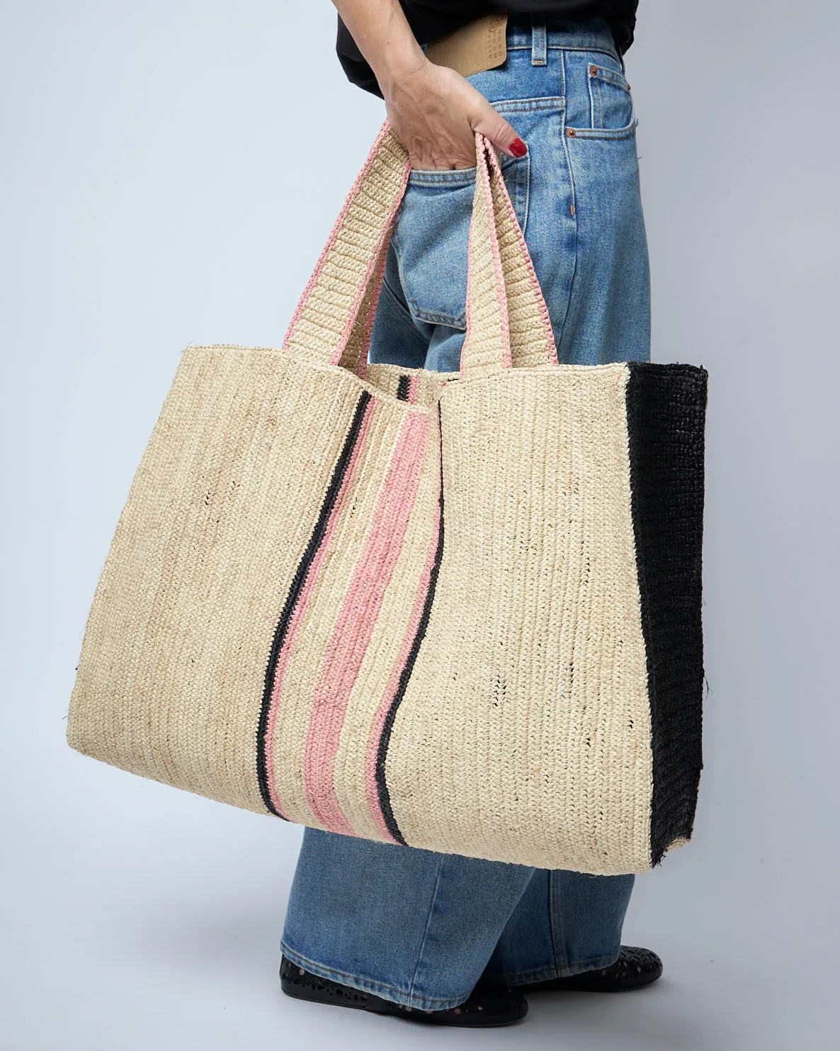 Raffia Bag Weekender 'Biarritz Blush'
