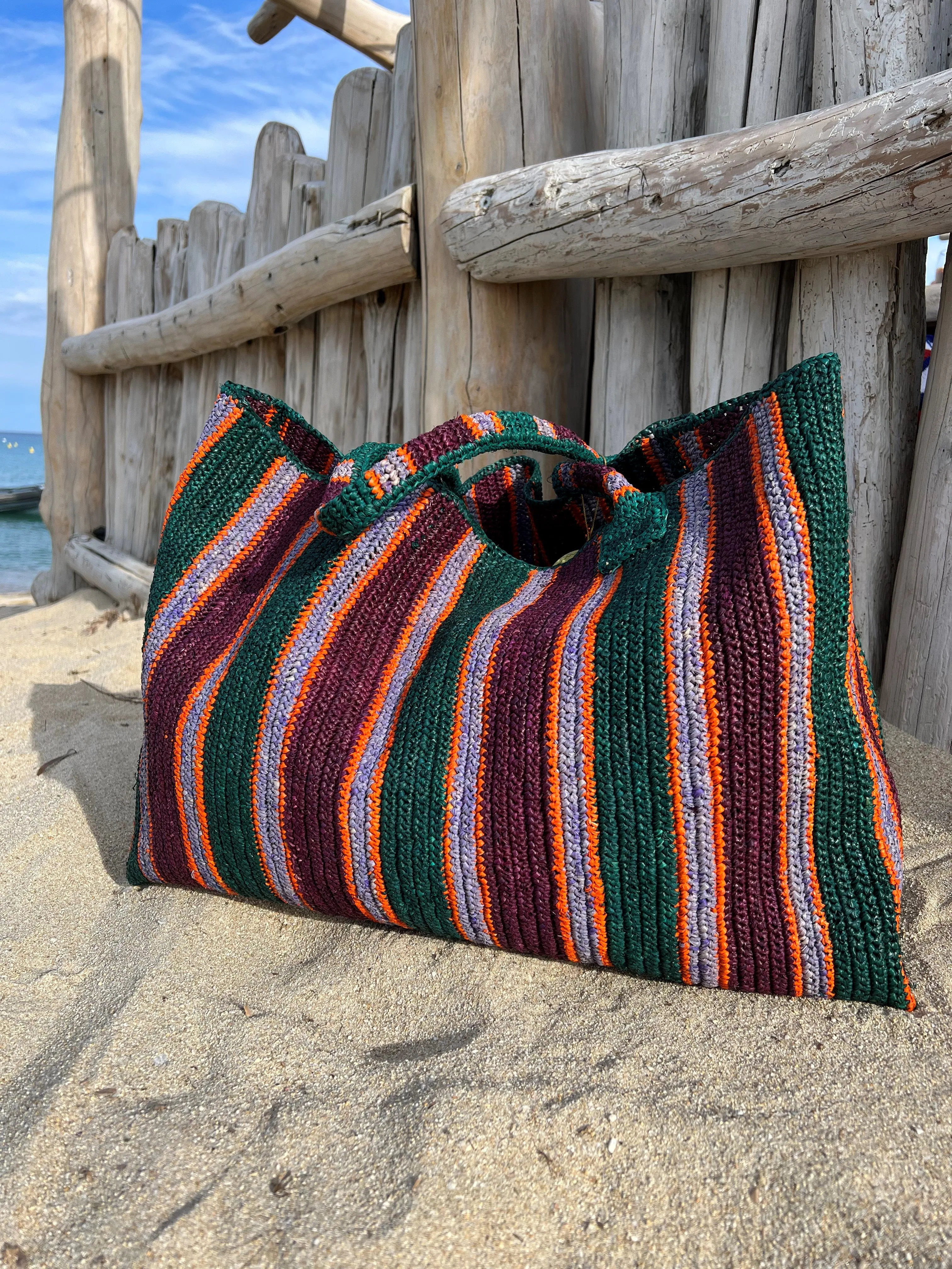 Raffia Bag Weekender Roadtrip jungle mix