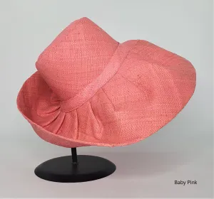 Raffia Curve Brim Hat in Baby Pink Madagascan