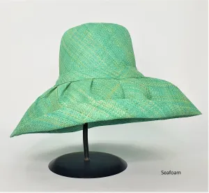 Raffia Curve Brim Hat in Seafoam Madagascan