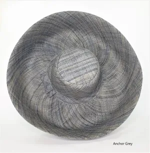 Raffia Curve Brim Hat Large Brim in Anchor Grey Madagascan