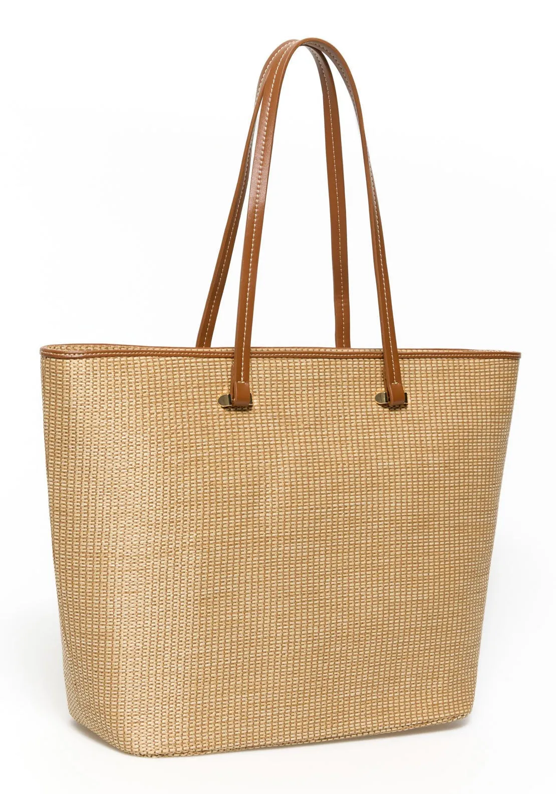 Raffia Pocket Bag - Camel