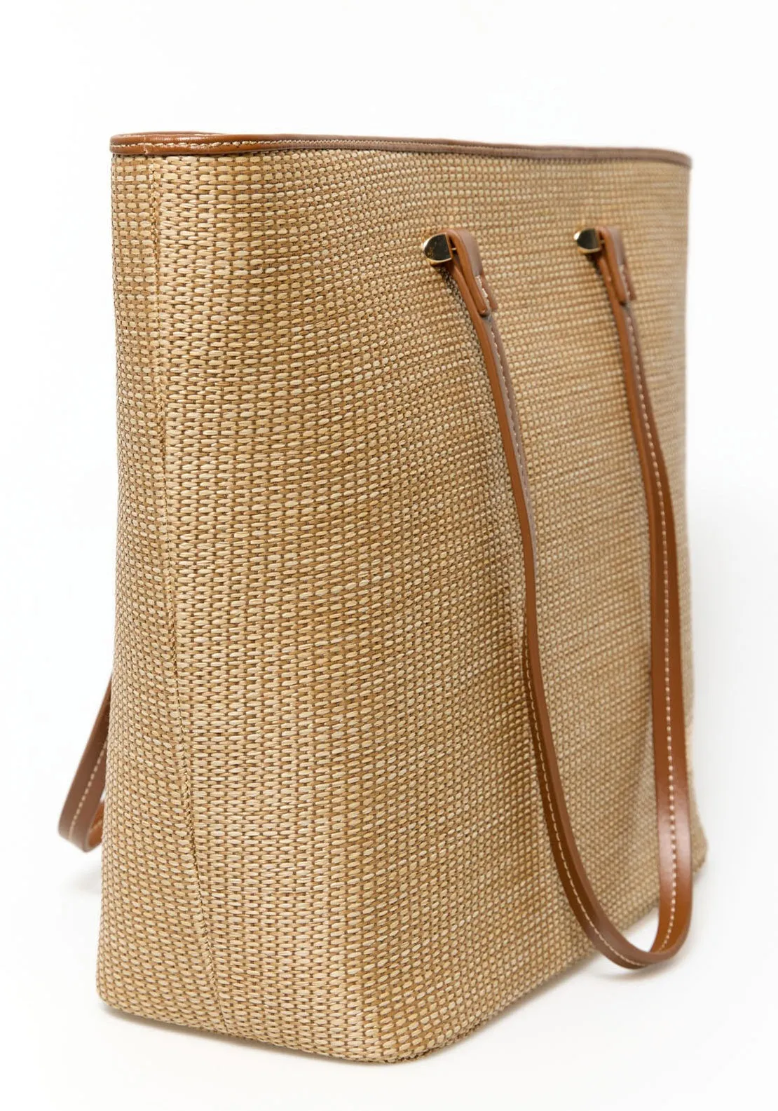 Raffia Pocket Bag - Camel