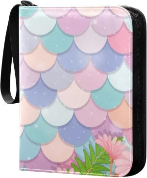 Rainbow-fish-scales-pattern Trading Card Protectors Holder Collectible Album for Sports Card Collection Storage 400 pockets Game Card Binder, JDJSDJJJ823158