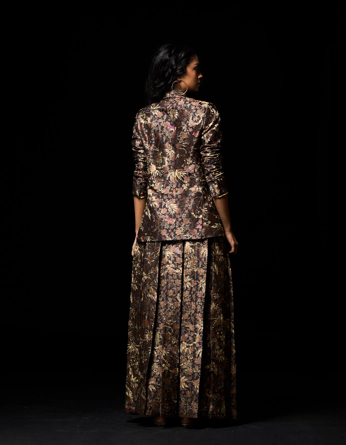 Rana Blazer Silk Brocade Black