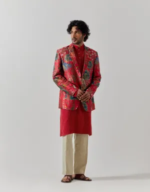 Rana Blazer Silk Brocade Fuchsia Golfer