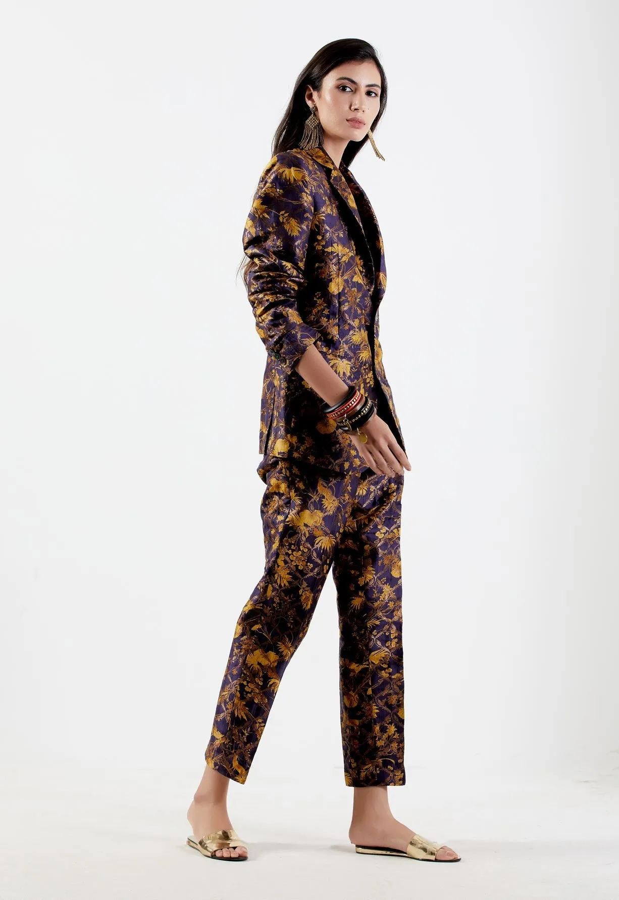Rana Blazer Silk Brocade Gold