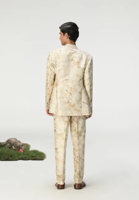 Rana Blazer Silk Brocade Ivory