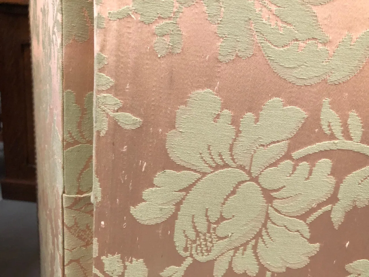Rare Antique French Walnut Louis XVI Style Upholstered 3 Fold Screen/Divider