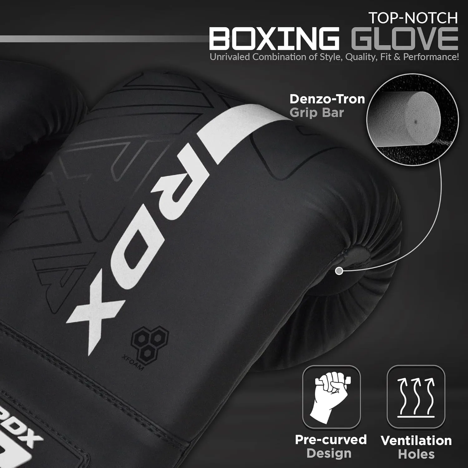 RDX Bag Gloves Boxing Punching Mitts, Maya Hide Leather, Padding, Ventilated Palm, MMA Heavy Punch Training, Muay Thai Kickboxing Focus Pads Double End Speed Ball Workout, Adult Men Women