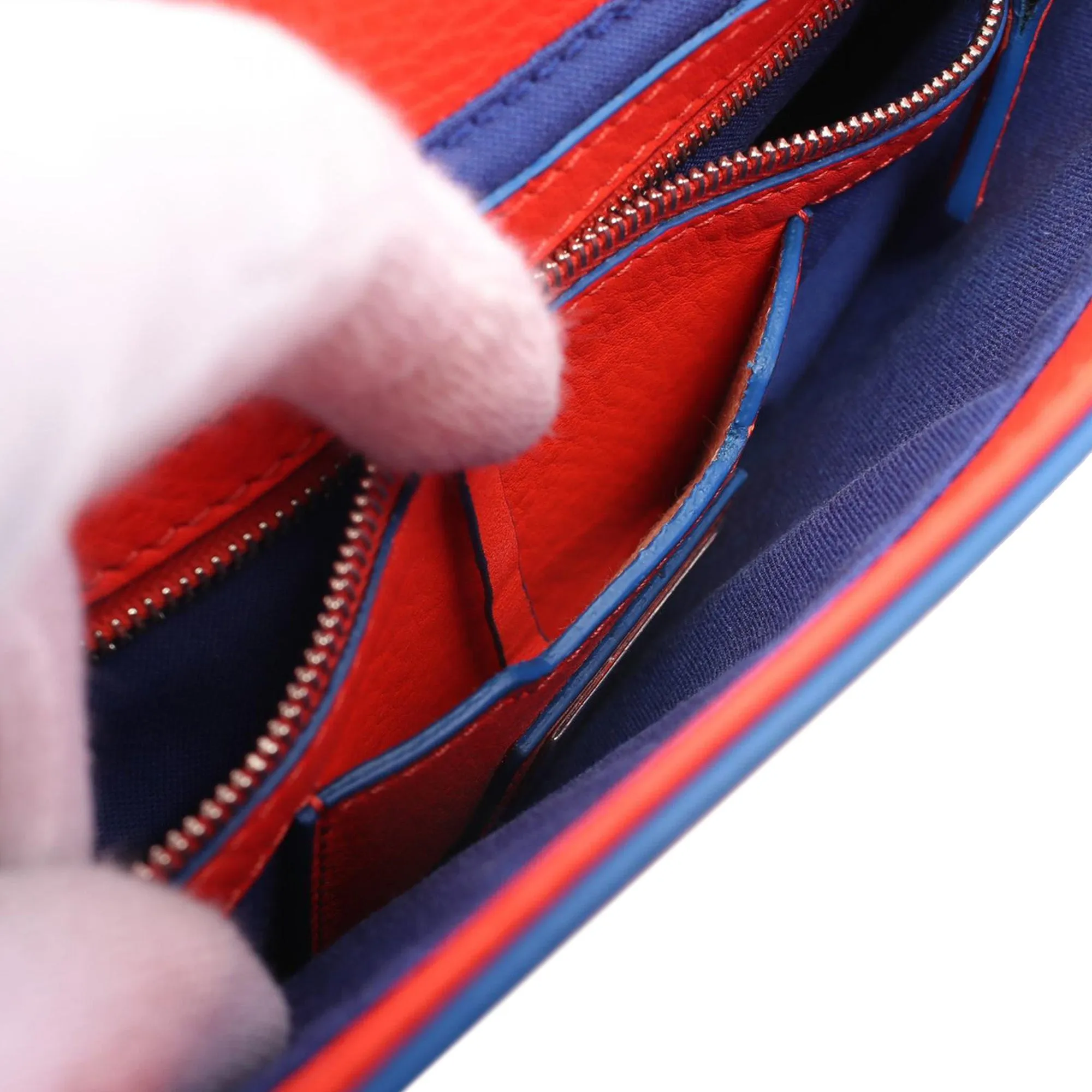 Red Fendi Leather Monster Baguette Shoulder Bag
