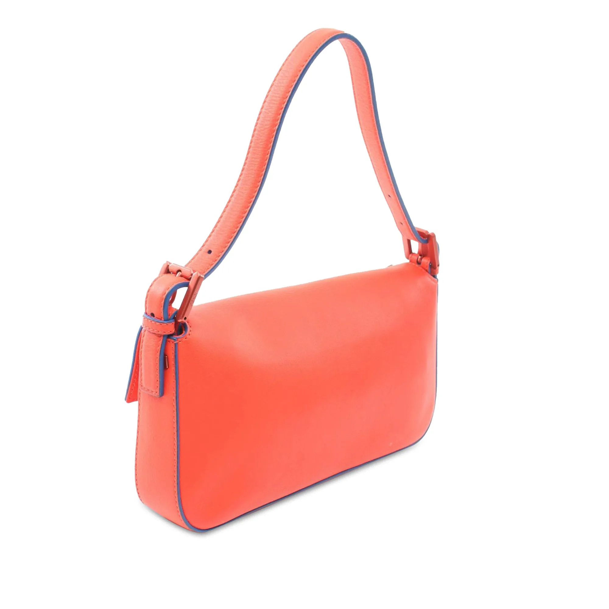 Red Fendi Leather Monster Baguette Shoulder Bag