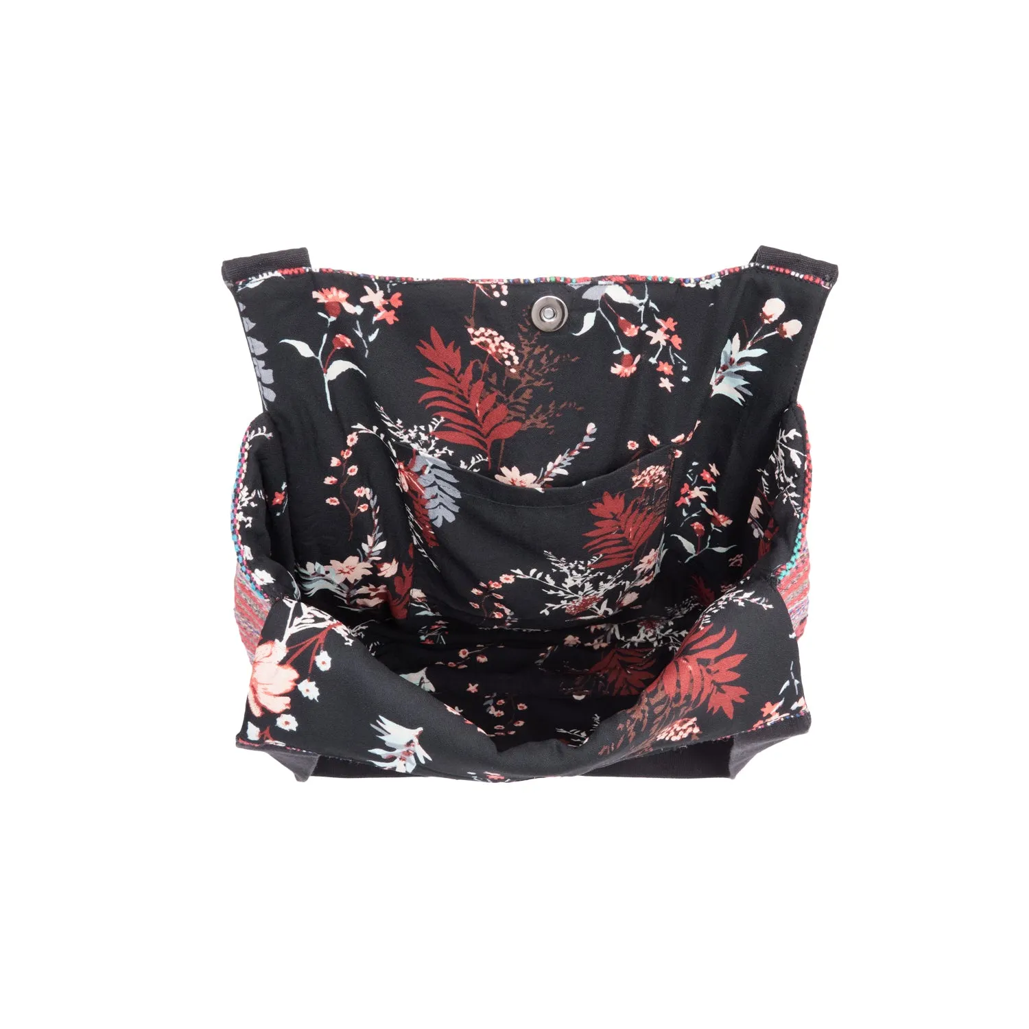 RED MULTI TRIBAL WEAVE TOTE BAG