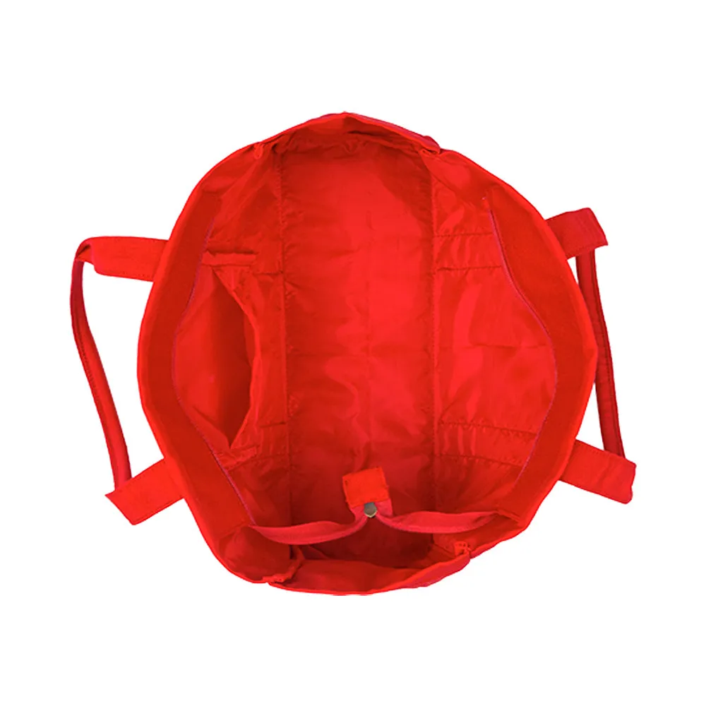 Red Striped Canvas Tote Bag – Casual Handbag