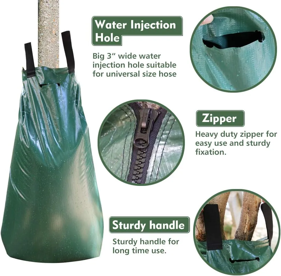 Remiawy Tree Watering Bag, 20 Gallon Slow Release Watering Bag for Trees, Irrigation Bag Made of Durable PVC Material with Zipper (3 Pack 5-8 Hours Releasing Time)