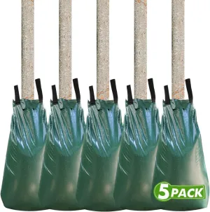 REMIAWY Tree Watering Bag 20 Gallon With Heavy Duty Zipper - Premium PVC Slow Release Drippers for Trees (5 Pack, 5-8 Hours Releasing Time)