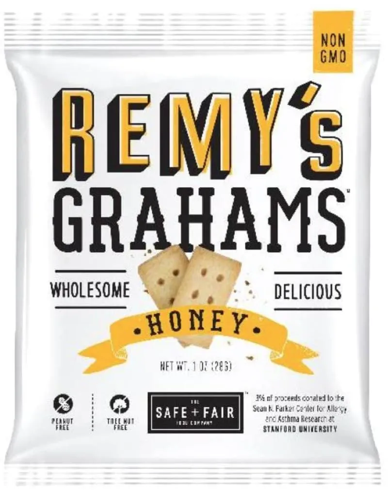 Remy's Nut Free All Natural Honey Grahams, 1 Ounce size (20 total packs)