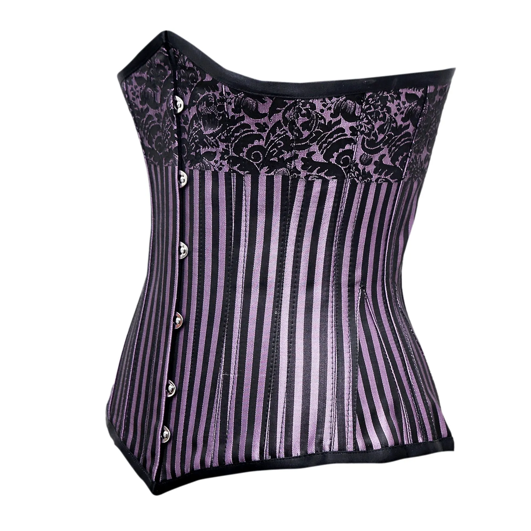Resta Lilac Black Brocade Underbust Corset