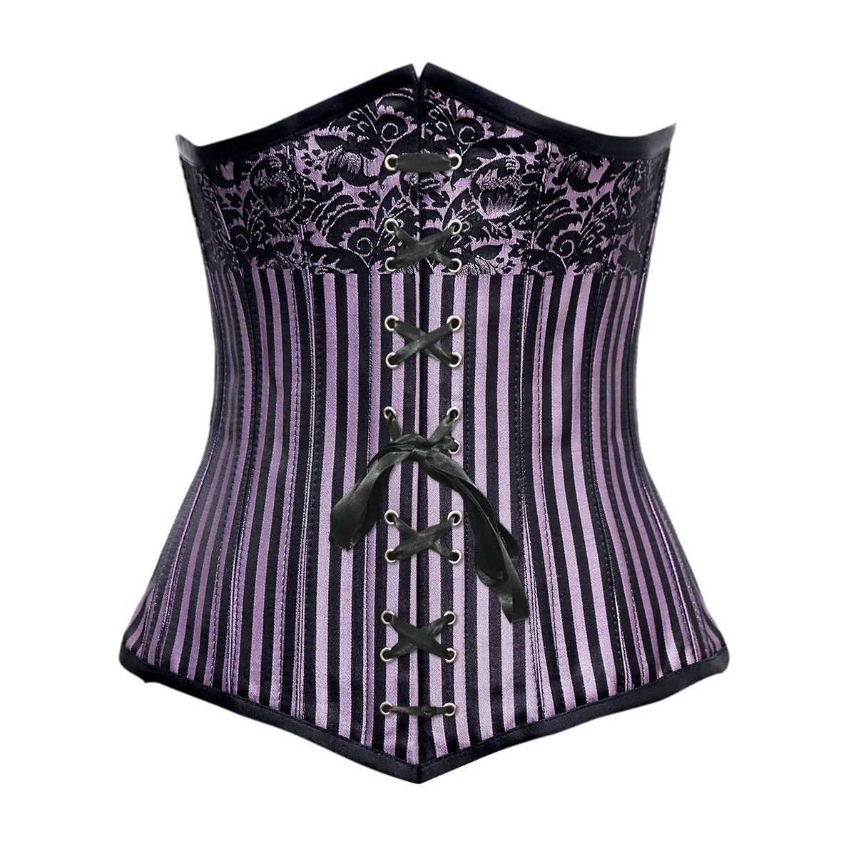 Resta Lilac Black Brocade Underbust Corset