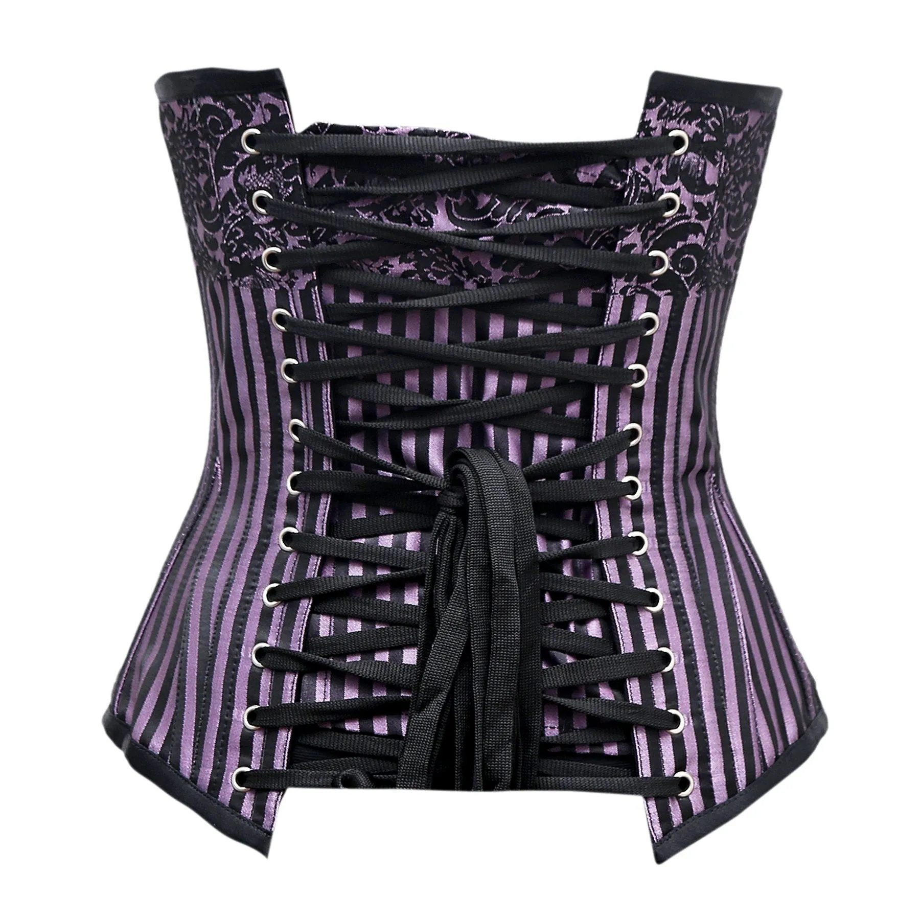 Resta Lilac Black Brocade Underbust Corset