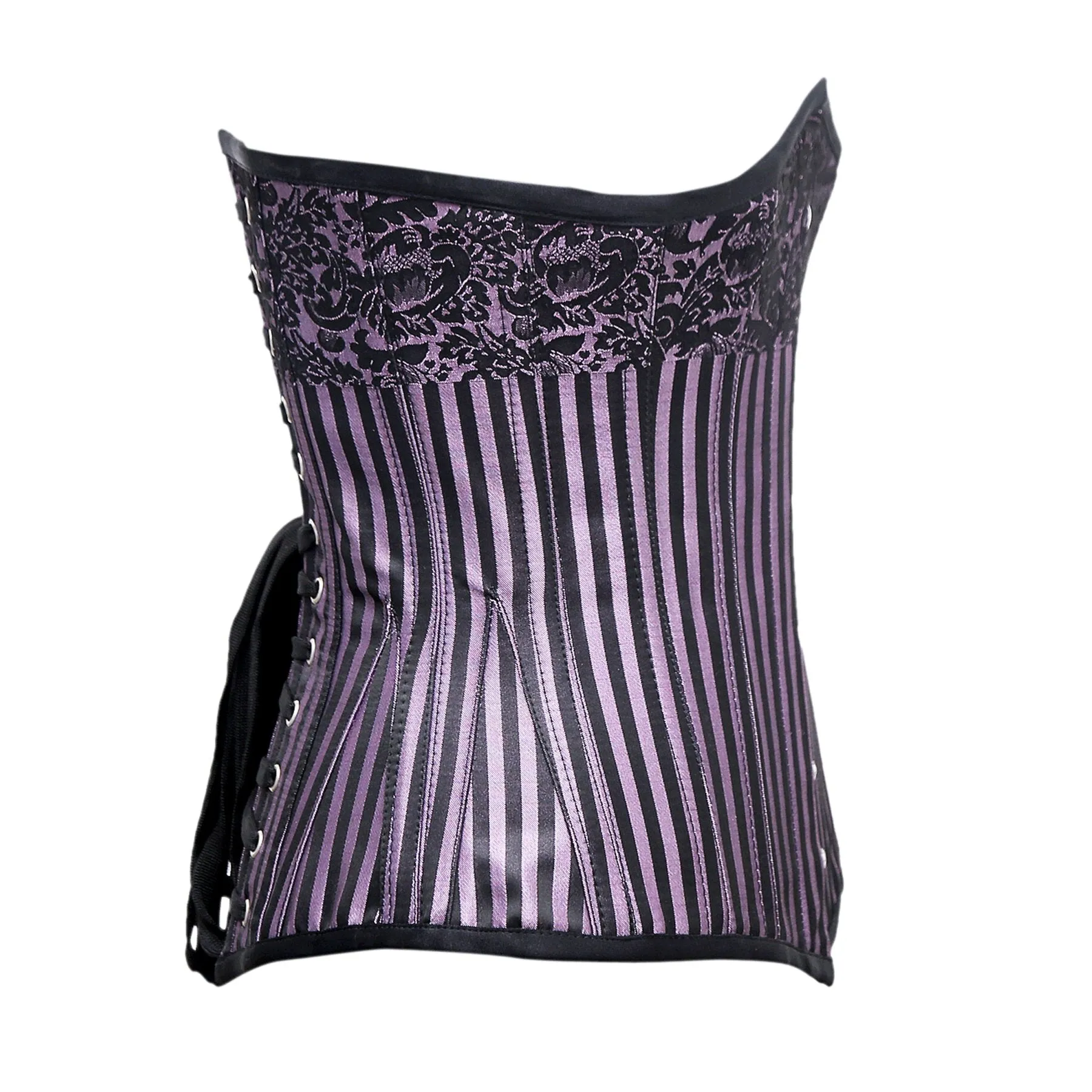Resta Lilac Black Brocade Underbust Corset