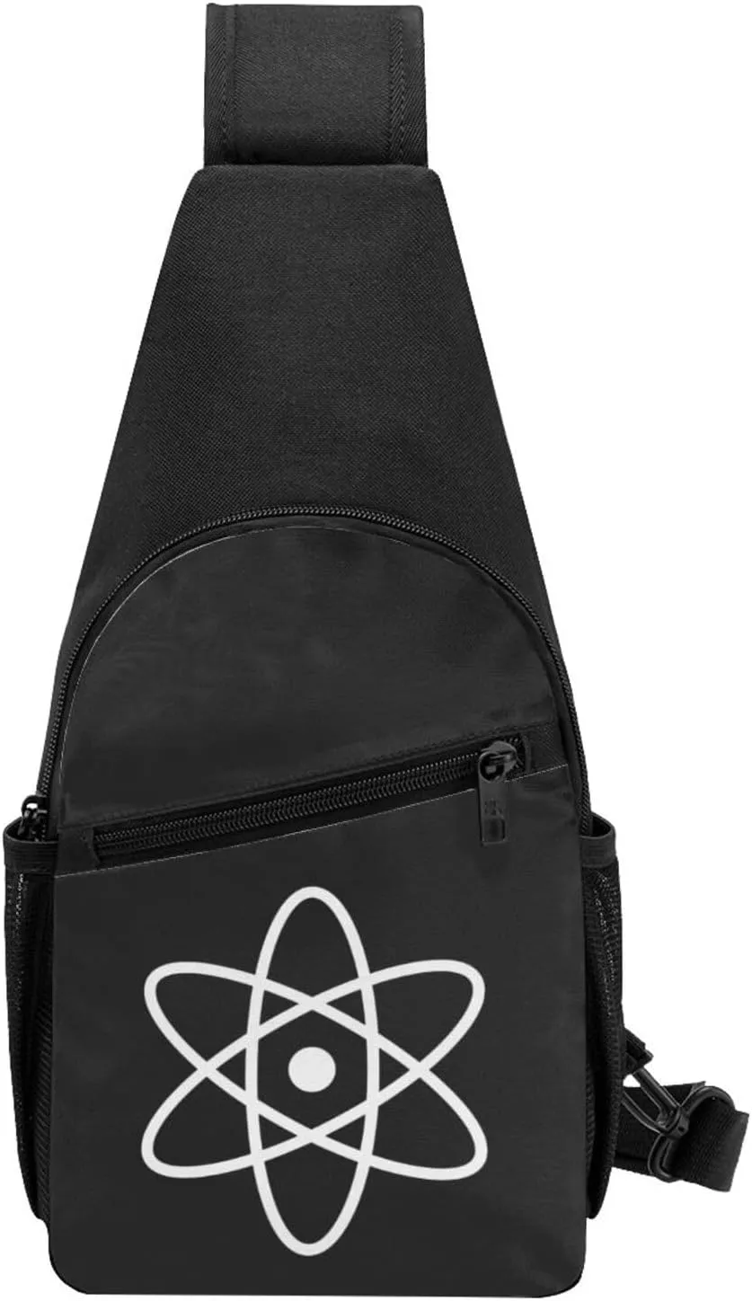 Retro Atomic Atom Symbol Crossbody Bags Adjustable Leisure Travel Crossbody Shoulder Bag Unisex