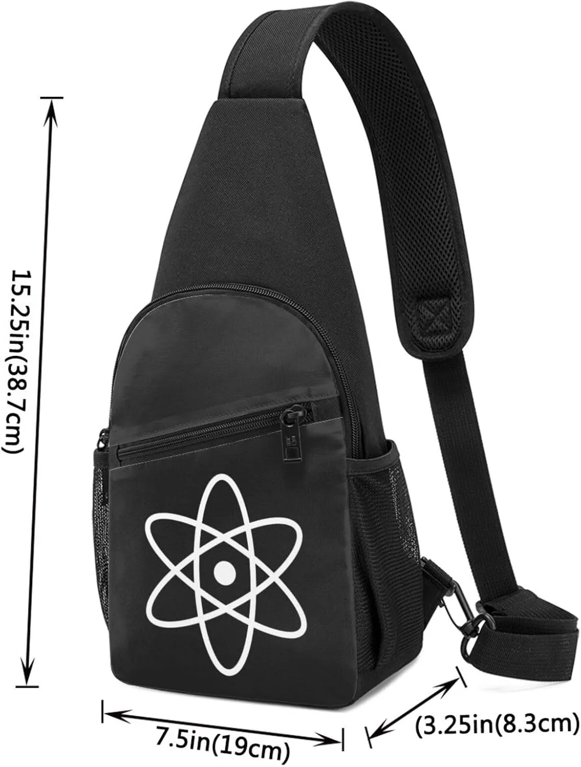 Retro Atomic Atom Symbol Crossbody Bags Adjustable Leisure Travel Crossbody Shoulder Bag Unisex