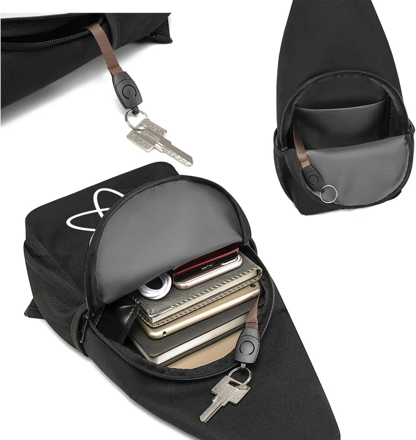 Retro Atomic Atom Symbol Crossbody Bags Adjustable Leisure Travel Crossbody Shoulder Bag Unisex