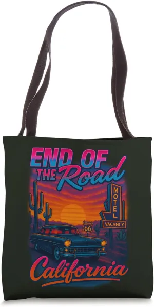 Retro California Desert Route 66 Tourist Vacation Road Trip Tote Bag