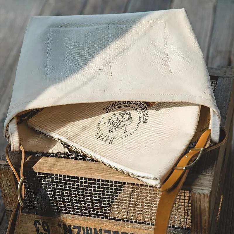 Retro Print Crossbody Bag White