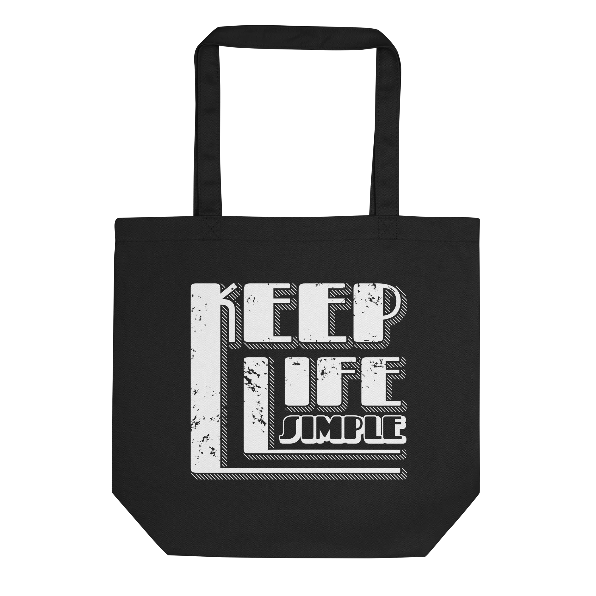 Retro Tote Bag - Keep Life Simple Typography Design - Standard Size
