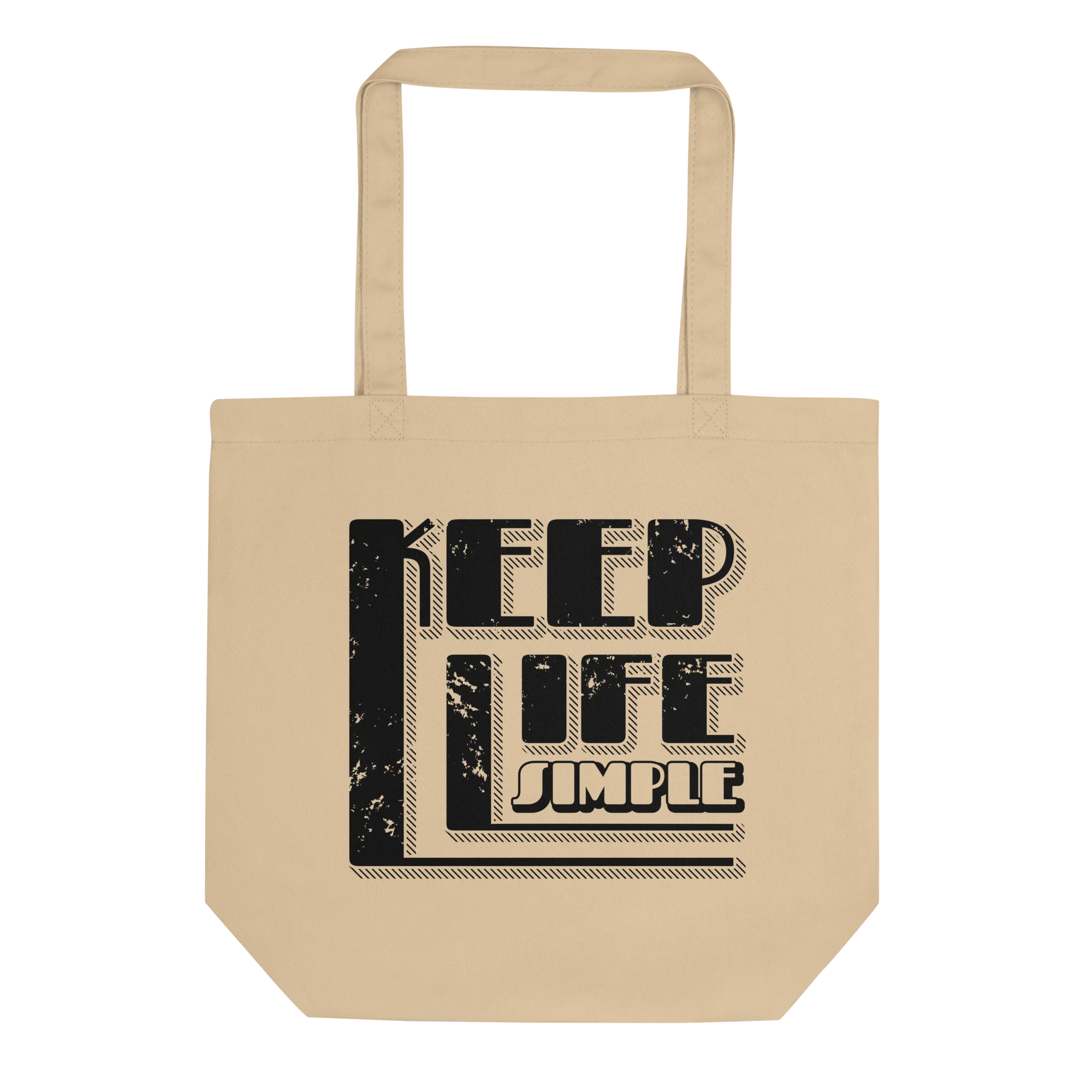 Retro Tote Bag - Keep Life Simple Typography Design - Standard Size