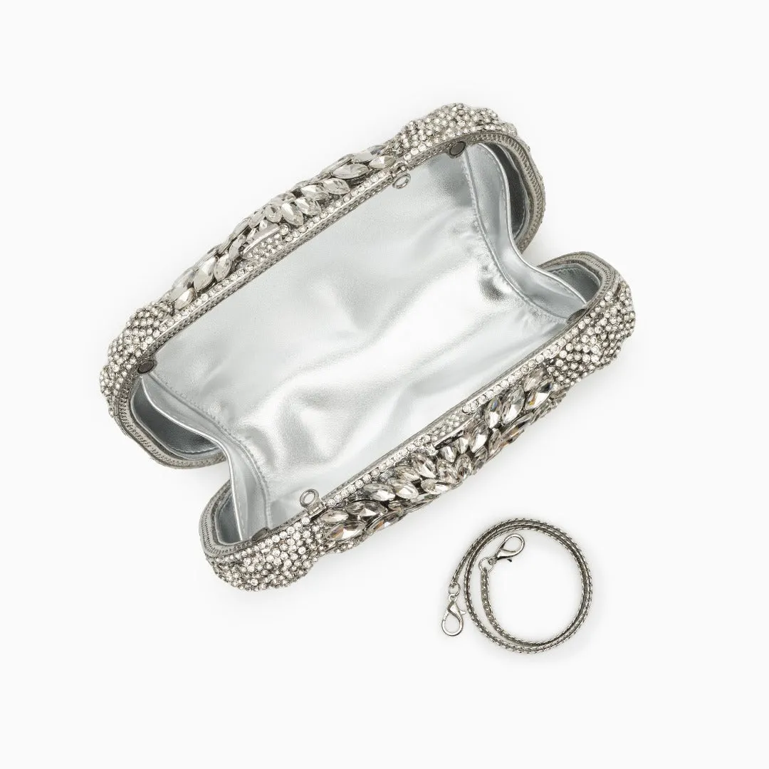 RHINESTONE EMBELLISHED EVENING CLUTCH BAG