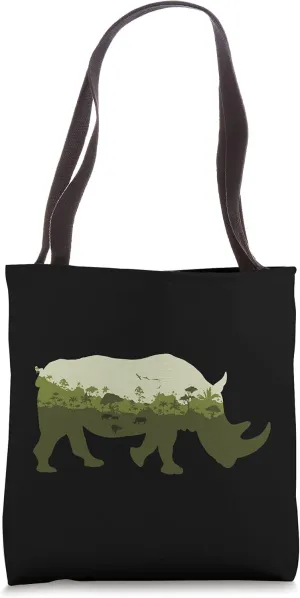 Rhinoceros Print Landscape - Rhinoceros Animal Save Rhino Tote Bag