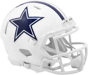 Riddell Cowboys 2022 Alternate On-Field Revolution Speed Mini Football Helmet White