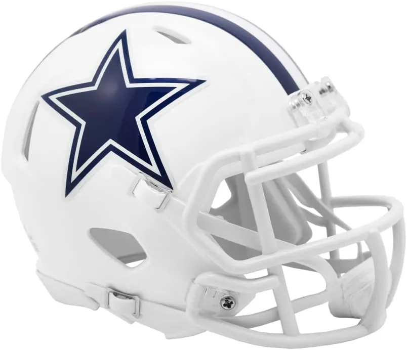 Riddell Cowboys 2022 Alternate On-Field Revolution Speed Mini Football Helmet White