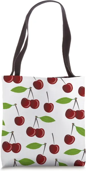 rockabilly white cherry cherries retro fruit Tote Bag