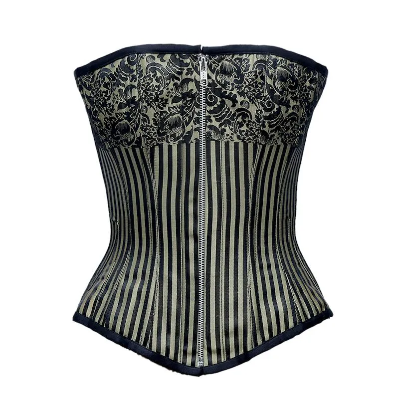 Ryerse Black Gold Brocade Edwardian Overbust Corset