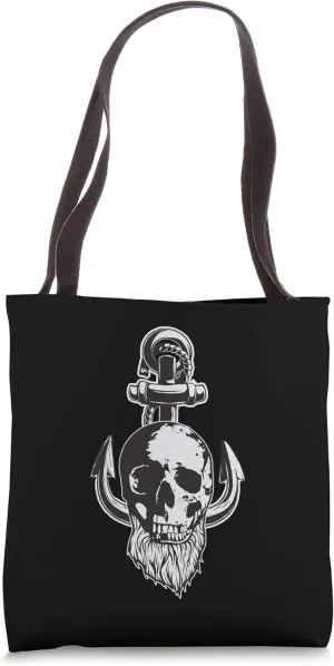 Sailors Nautical Anchor Captain Skull Tote Bag