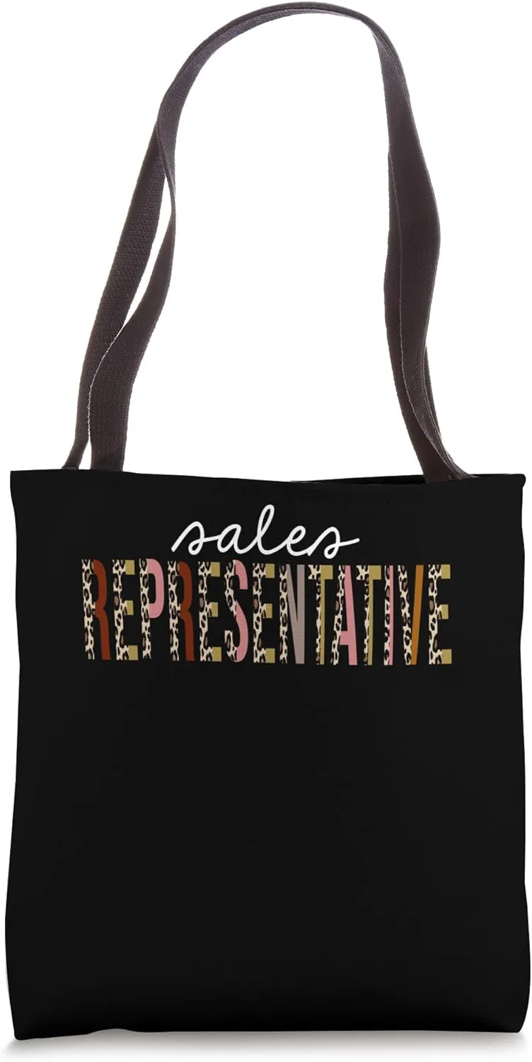 Sales Representative Leopard Print Funny Appreciation Tote Bag